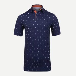 KJUS Navy  Men's Golfer Polo in Atlanta Blue/White size 48 S